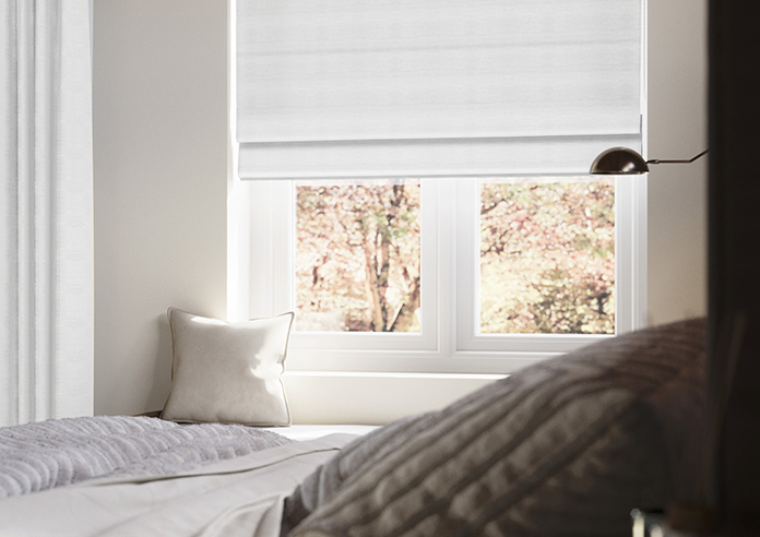 Shima Faux Silk, White - Roman Blind - Image 5